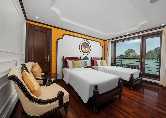 Botel 2-day Luxury Cycad Cruise On Bai Tu Long Bay With Pickup From International Cruise Port Or Hanoi Old Quarter